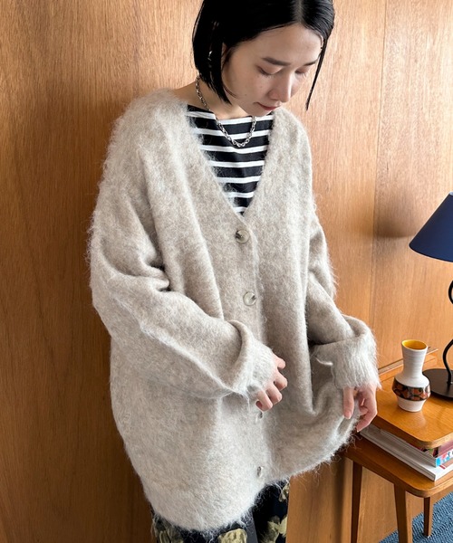 【セール】シャギービッグカーデ（カーディガン/ボレロ）｜DOUX ARCHIVES（ドゥアルシーヴ）