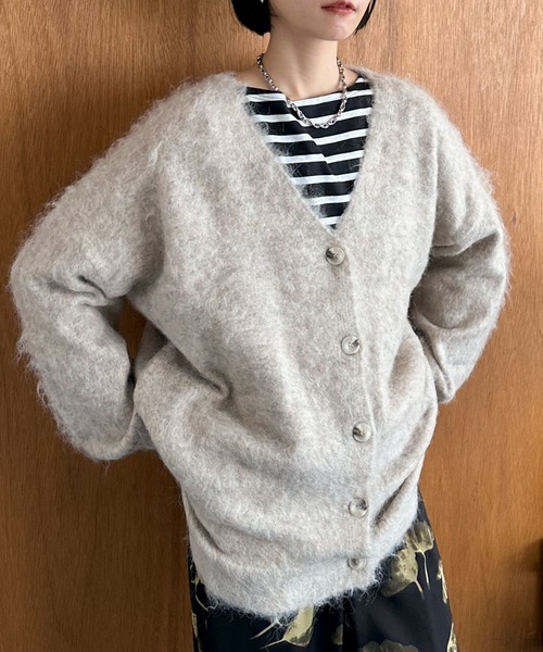 【セール】シャギービッグカーデ（カーディガン/ボレロ）｜DOUX ARCHIVES（ドゥアルシーヴ）