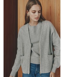 Pinky & Dianne ジップカーディガン&半袖ニット PINKY&DIANNE カーディガン ジップアップシアーニットブルゾン