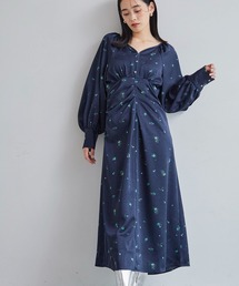 VIS | オリジナル花柄クリンクル加工ワンピース(ワンピース)