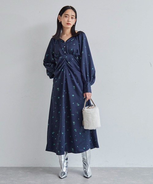 セール】オリジナル花柄クリンクル加工ワンピース（ワンピース）｜VIS