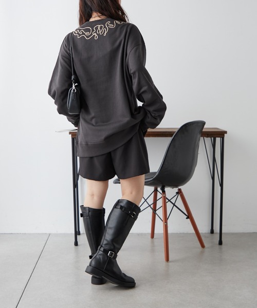 NUNIFE（ユニフィー）の「【UNISEX】コード刺繍スウェット（パーカー・レディース・アイボリー/スミクロ/オートミール・FREE）」の17枚目の写真