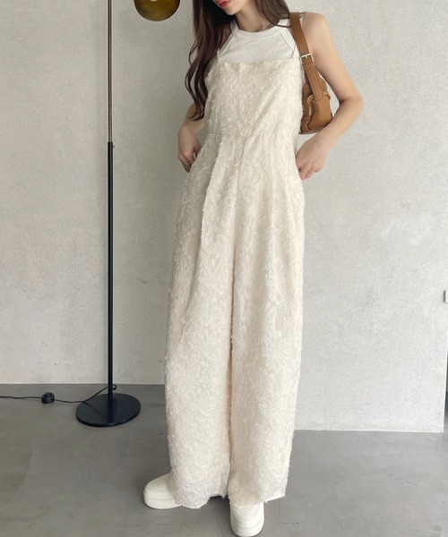 セール】【Eclat one】花柄 シアー ジャガード キャミ