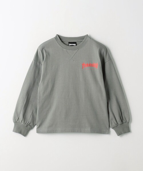 THRASHER（スラッシャー）の「【別注】＜THRASHER＞TJ ロングスリーブ Tシャツ / キッズ  100cm-130cm（Tシャツ/カットソー・キッズ・グレー/ネイビー/イエロー・XS(100-110cm)/S(120-130cm)）」の2枚目の写真