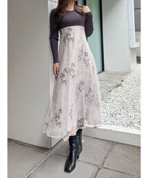 MERCURYDUO | エンブロイダリーニットドッキングワンピース(ワンピース)