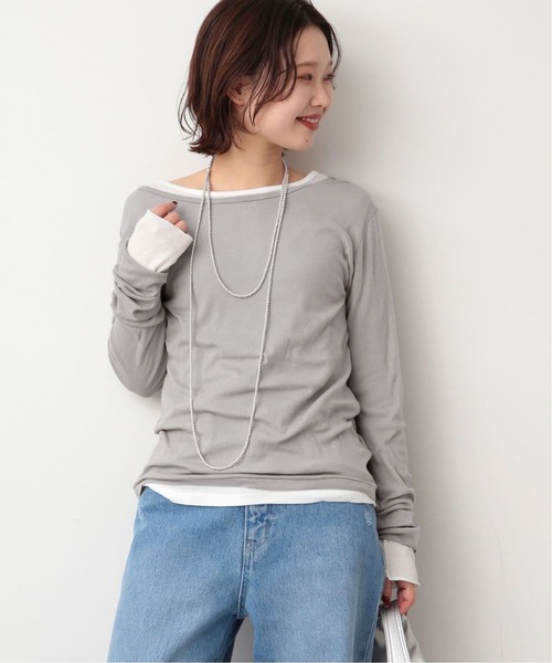 SLOBE IENA(スローブイエナ)の「《追加2》miller/ミラー SLOBE別注 SHEER RIB クルーネック(Tシャツ/カットソー・レディース・ホワイト/レッド/グレー・FREE)」の9枚目の写真
