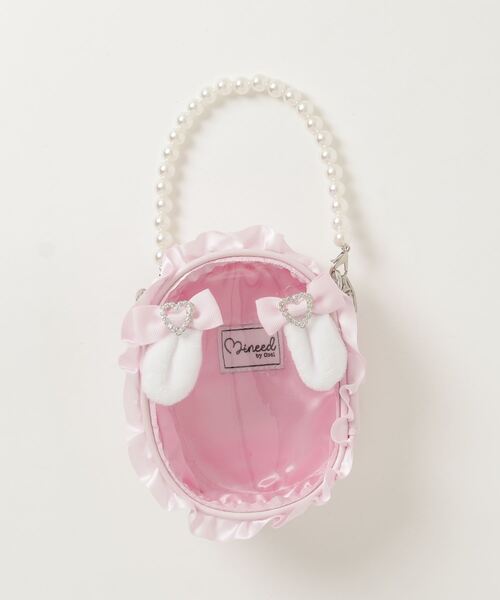 セール】パール持ち手 ぬいぐるみ ぬいポーチ うさ耳モチーフ