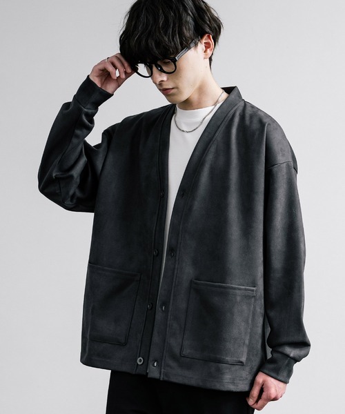【セール】オーバーサイズフェイクスウェード 長袖カーディガン（カーディガン/ボレロ）｜Rocky Monroe（ロッキーモンロー）