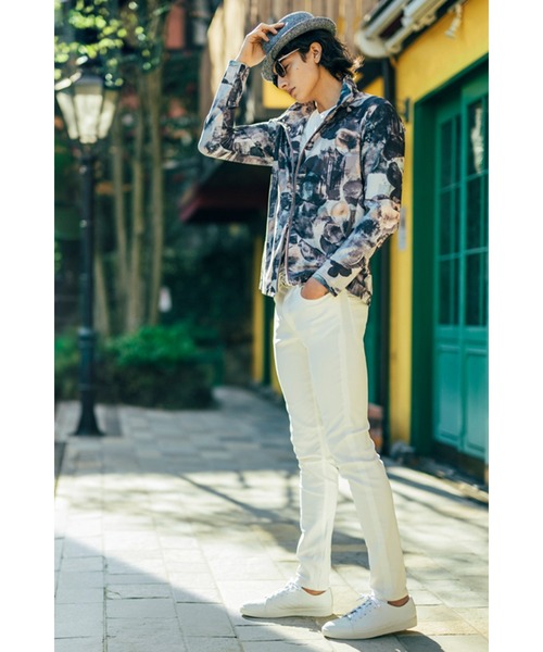 HIGH STREET（ハイストリート）の「HIGH STREET∴ダイヤモンド柄型押しドレススニーカー（スニーカー・メンズ・アイボリー/ブラック・M/L/S）」の17枚目の写真