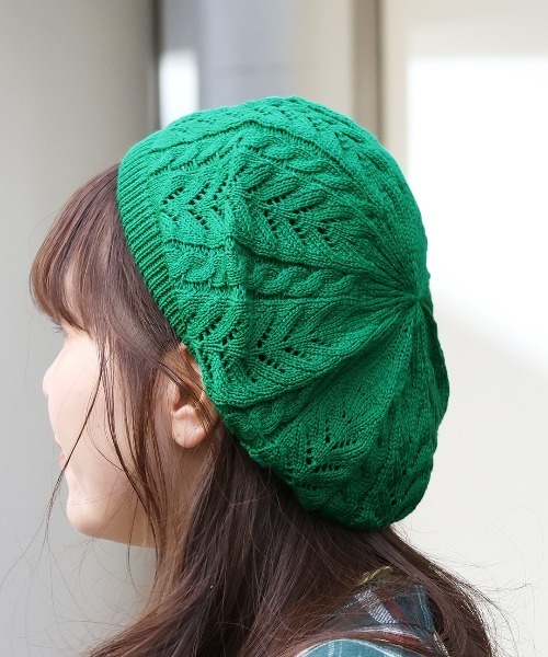 チチカカ(チチカカ)の「コットンレーシーベレー(ハンチング/ベレー帽・レディース・マスタード/ブラック/アイボリー/グリーン・FREE)」の16枚目の写真