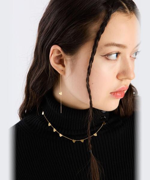 ピアス エナメル サークル ダングリング ハート イヤリング セール】ダングリングハートピアスイヤリング（ピアス（両耳用