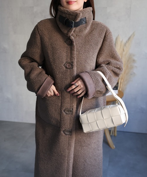 Joseph ムートンコート　検)Drawer ティディベア セール】シングルブレスト テディベアコート /ムートンタッチ/冬