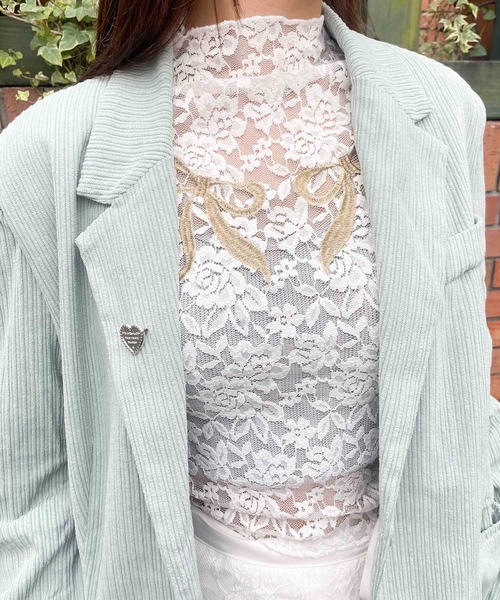 【2024秋冬新作 先行予約】Casselini(キャセリーニ)ダブルリボンレーストップス（Tシャツ/カットソー）｜Casselini（キャセリーニ）