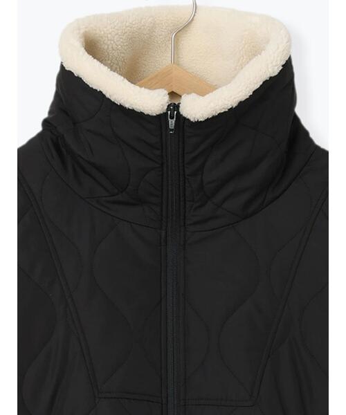 Samansa Mos2 blue（サマンサモスモスブルー）の「襟ボアキルトジャケット（ノーカラージャケット・レディース・ブラック/シルバーグレー/カーキ・F）」の16枚目の写真