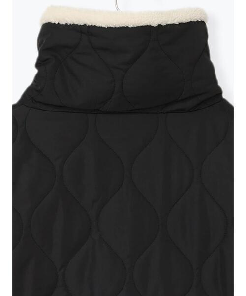 Samansa Mos2 blue（サマンサモスモスブルー）の「襟ボアキルトジャケット（ノーカラージャケット・レディース・ブラック/シルバーグレー/カーキ・F）」の7枚目の写真