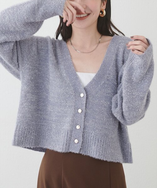 natural couture(ナチュラルクチュール)の「【WEB限定】ラメフェザーカーデ(カーディガン/ボレロ・レディース・ライトベージュ/グレイッシュベージュ/サックスブルー/チャコールグレー・FREE)」の19枚目の写真