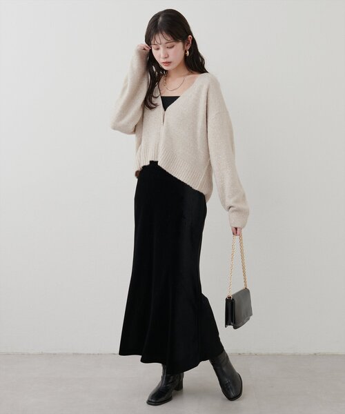 natural couture(ナチュラルクチュール)の「【WEB限定】ラメフェザーカーデ(カーディガン/ボレロ・レディース・ライトベージュ/グレイッシュベージュ/サックスブルー/チャコールグレー・FREE)」の14枚目の写真