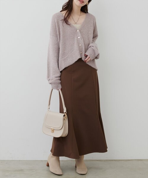 natural couture(ナチュラルクチュール)の「【WEB限定】ラメフェザーカーデ(カーディガン/ボレロ・レディース・ライトベージュ/グレイッシュベージュ/サックスブルー/チャコールグレー・FREE)」の17枚目の写真