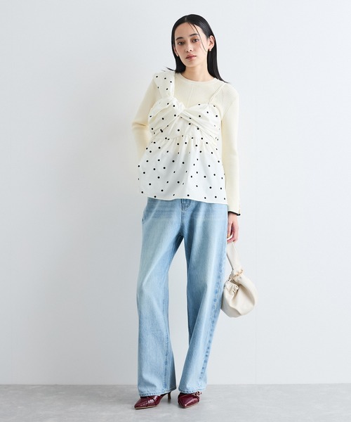 VIS(ビス)の「【洗える】フロッキードットプリントキャミソール(キャミソール・レディース・クリーム/ブラック・FREE)」の13枚目の写真