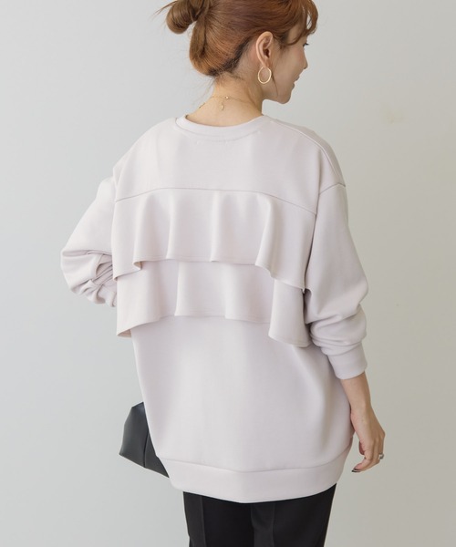 AMERICAN HOLIC（アメリカンホリック）の「【WEB限定】バックフリルポンチプルオーバー（スウェット・レディース・ブラック/グレイッシュベージュ/オートミール・M/L）」の16枚目の写真