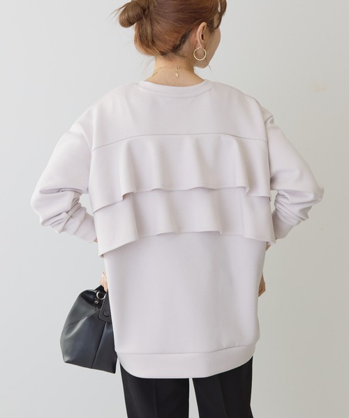 AMERICAN HOLIC（アメリカンホリック）の「【WEB限定】バックフリルポンチプルオーバー（スウェット・レディース・ブラック/グレイッシュベージュ/オートミール・M/L）」の18枚目の写真