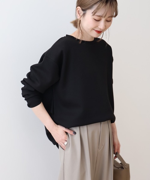 AMERICAN HOLIC（アメリカンホリック）の「【WEB限定】バックフリルポンチプルオーバー（スウェット・レディース・ブラック/グレイッシュベージュ/オートミール・M/L）」の7枚目の写真