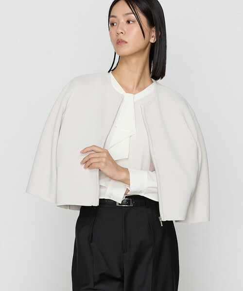 COMME CA（コムサ）の「ミラノリブ ブルゾン（ブルゾン・レディース・ブラック/オフホワイト・9号）」の2枚目の写真