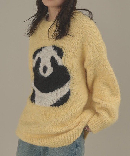 パンダモチーフルーズニット（ニット/セーター）｜MERLOT（メルロー