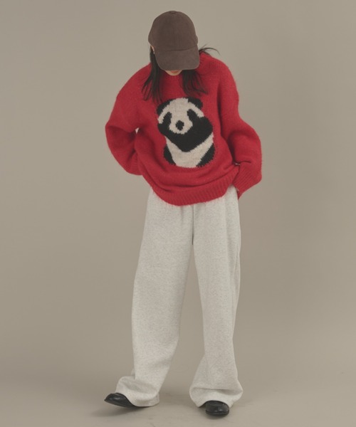 パンダニット 新品未使用 M〜L パンダモチーフルーズニット（ニット/セーター）｜MERLOT（メルロー