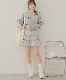 サテンリボン付スウェット