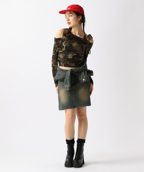 FOREVER 21(フォーエバー トゥエンティーワン)の「【2025SS】肩リボンコンパクトオフショルトップス(Tシャツ/カットソー・レディース・カモフラージュ/オフホワイト/ブラック・MEDIUM/SMALL)」の15枚目の写真