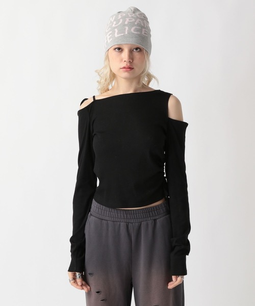 FOREVER 21(フォーエバー トゥエンティーワン)の「【2025SS】肩リボンコンパクトオフショルトップス(Tシャツ/カットソー・レディース・カモフラージュ/オフホワイト/ブラック・MEDIUM/SMALL)」の18枚目の写真