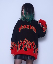 Z)【BLINGLEADS】ABM21784 ファイヤークルーネック ニットセーター