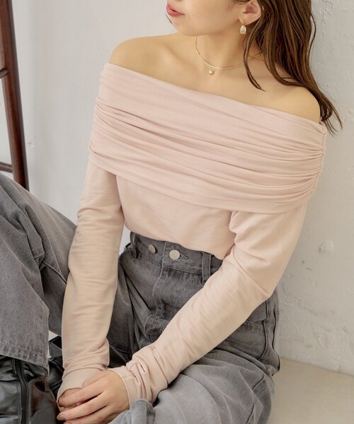 アシメドレープデザイントップス（Tシャツ/カットソー）｜Chico（チコ）