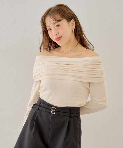 アシメドレープデザイントップス（Tシャツ/カットソー）｜Chico（チコ）