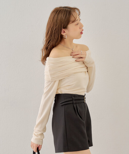 アシメドレープデザイントップス（Tシャツ/カットソー）｜Chico（チコ）