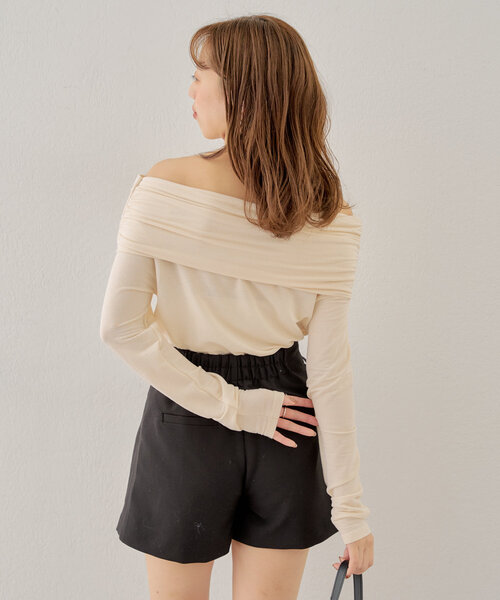 アシメドレープデザイントップス（Tシャツ/カットソー）｜Chico（チコ）