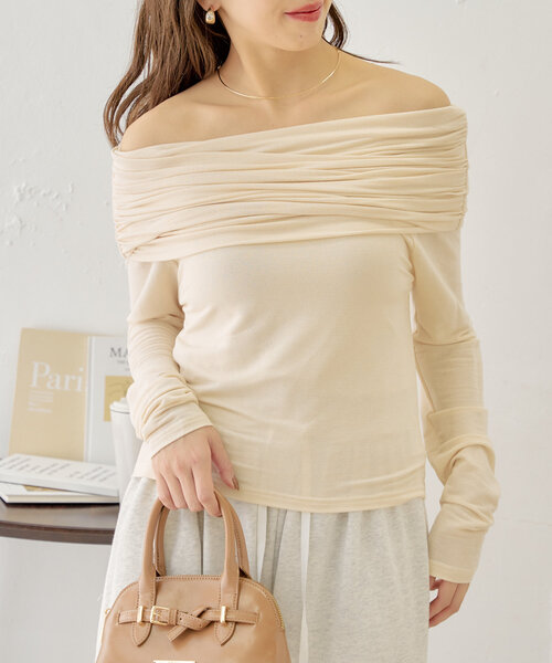 アシメドレープデザイントップス（Tシャツ/カットソー）｜Chico（チコ）