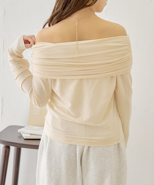 アシメドレープデザイントップス（Tシャツ/カットソー）｜Chico（チコ）