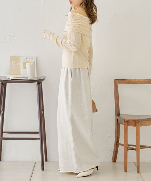 アシメドレープデザイントップス（Tシャツ/カットソー）｜Chico（チコ）