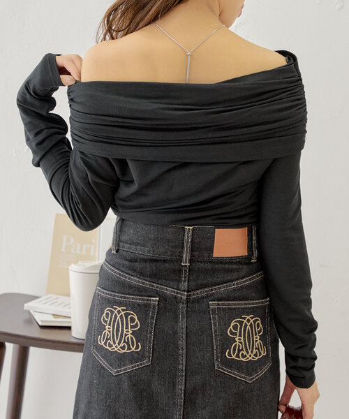 アシメドレープデザイントップス（Tシャツ/カットソー）｜Chico（チコ）