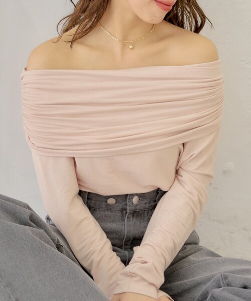 アシメドレープデザイントップス（Tシャツ/カットソー）｜Chico（チコ）