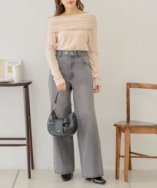 アシメドレープデザイントップス（Tシャツ/カットソー）｜Chico（チコ）