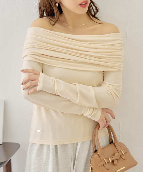 アシメドレープデザイントップス（Tシャツ/カットソー）｜Chico（チコ）