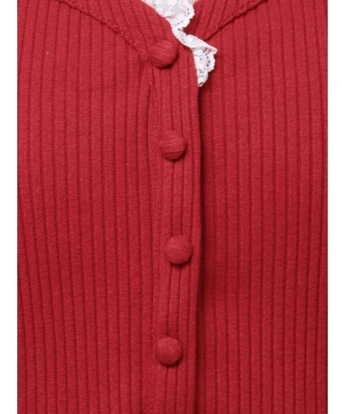 EATME（イートミー）の「デコルテフリルワンピース（ワンピース・レディース・アイボリー/グレー/レッド・FREE）」の6枚目の写真