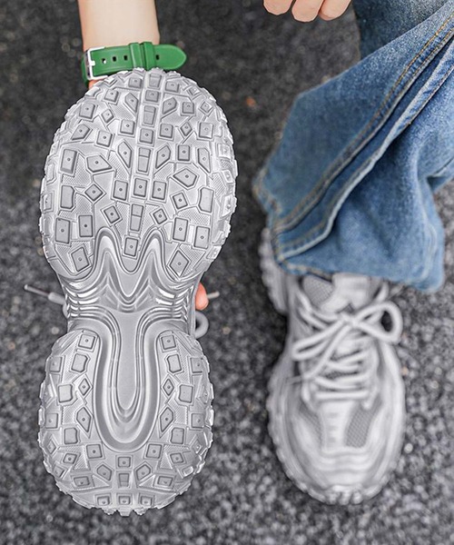 shoes365(シューズスリーシックスファイヴ)の「【SHOES 365】メンズ厚底ダットスニーカー(軽量)(スニーカー・メンズ・グレー/ブラック・24.5cm/25.0cm/25.5cm/26.0cm/26.5cm/27.0cm)」の12枚目の写真