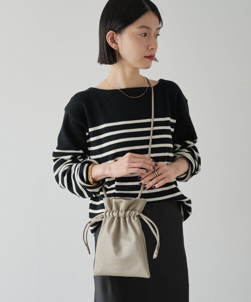 russet（ラシット）の「[日本製]ボーダースプリングニット(SW-206)（ニット/セーター・レディース・オフホワイト/ブラック・FREE）」の15枚目の写真