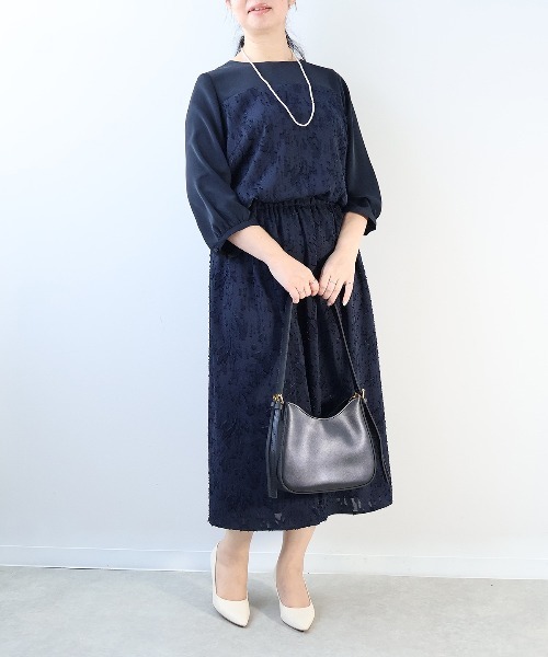 ブラウス シャツ 「L〜5L 大きいサイズ」カットジャガード切替えブラウス レディース fleur by mint breeze ブラウス シャツ 「L〜5L 大きいサイズ