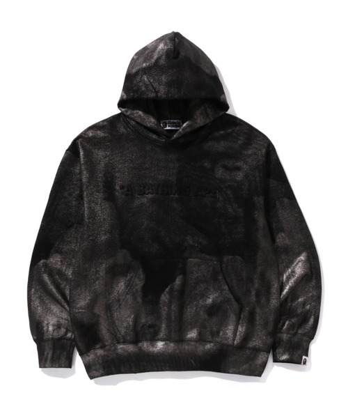 COATTED EMBOSS LOGO RELAXED FIT PULLOVER HOODIE