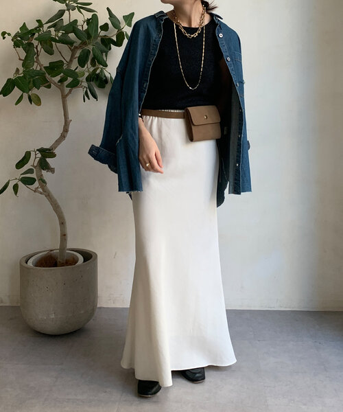 DouDou(ドゥドゥ)の「前後2WAYラメニットタンク(ニット/セーター・レディース・ブラック/サックスブルー/グレー/ベージュ・FREE)」の5枚目の写真